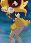  1girl blonde_hair closed_eyes cure_honey happinesscharge_precure! haruyama_kazunori long_hair magical_girl oomori_yuuko precure skirt solo yellow_skirt 