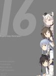  4girls amatsukaze_(kantai_collection) bangs blue_eyes blue_hair blunt_bangs brown_eyes brown_hair choker dated grey_background grey_hair hatsukaze_(kantai_collection) headgear kantai_collection kawashina_(momen_silicon) long_hair looking_at_viewer multicolored_hair multiple_girls peeking_out school_uniform serafuku short_hair silver_hair tokitsukaze_(kantai_collection) twitter_username two-tone_hair two_side_up yukikaze_(kantai_collection) 