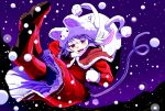  1girl animal_ears boots grey_hair highres ishikkoro mouse_ears mouse_tail nazrin open_mouth pantyhose red_eyes sack santa_costume short_hair smile snow solo tail touhou 
