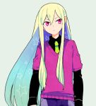  1boy afuro_terumi artist_name blonde_hair inazuma_eleven inazuma_eleven_(series) l_hakase long_hair lowres male necktie pink_eyes simple_background solo star sweater very_long_hair 