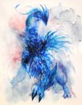  absurdres blue colored_ink_(medium) dragon highres kourai no_humans original solo traditional_media watercolor_(medium) 