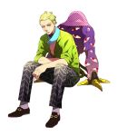  alternate_costume blonde_hair green_jacket hanaichi_(hana13) highres jacket jojo_no_kimyou_na_bouken prosciutto stand_(jojo) the_grateful_dead_(stand) 