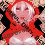  1girl cigarette hood jojo_no_kimyou_na_bouken kisaragiyuu mariah money red_eyes solo white_hair 