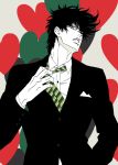  1boy adjusting_clothes heart jojo_no_kimyou_na_bouken joseph_joestar_(young) necktie partially_colored solo uchiyama_lammy 