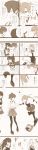  absurdres akagi_(kantai_collection) artist_request comic failure_penguin highres japanese_clothes kaga_(kantai_collection) kantai_collection long_hair monochrome multiple_girls shoukaku_(kantai_collection) side_ponytail translation_request tripping twintails zuikaku_(kantai_collection) 