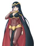  1girl absurdly_long_hair bangs black_hair blue_eyes blunt_bangs blush bodystocking breasts bridal_gauntlets cape cleavage cosplay covered_navel detached_collar drawfag fire_emblem fire_emblem:_kakusei jewelry loincloth long_hair multicolored_hair panty_&amp;_stocking_with_garterbelt pauldrons pink_hair ring see-through sheer_clothes sheer_legwear solo stocking_(psg) tharja tharja_(cosplay) two-tone_hair very_long_hair 