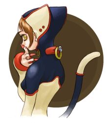  1girl animal_ear_hood animal_ears archived_source bad_link black_bodysuit black_hood black_tail bodysuit bolt_action breasts brown_hair cat_ears cat_girl cat_tail circle cyber_fashion fake_animal_ears fake_tail fingernails gun hirai_yukio hood hood_up hooded_bodysuit licking licking_finger long_fingernails long_sleeves looking_at_viewer medium_breasts multicolored_bodysuit no_pupils o-ring original profile red_nails red_trim short_hair simple_background sleeve_cuffs tail tongue tongue_out two-sided_hood two-tone_bodysuit upper_body weapon white_background white_bodysuit white_sleeves white_tail 