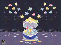  alternate_color looking_at_viewer meme_(sleepsheep) minior minior_(blue_core) minior_(core) minior_(green_core) minior_(indigo_core) minior_(orange_core) minior_(red_core) minior_(violet_core) minior_(yellow_core) no_humans poke_ball pokemon pokemon_(creature) pokemon_focus reflection star_(symbol) 