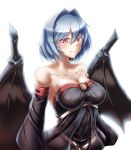  1girl bat_wings breasts highres large_breasts off_shoulder older remilia_scarlet ryuuno_stadtfeld solo touhou white_background wings 