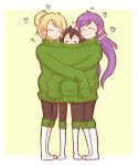  3girls ayase_eli love_live!_school_idol_project multiple_girls oversized_clothes shared_sweater sweater tagme toujou_nozomi veebu yazawa_nico 