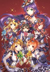  :o althea_(sakiya0000) arm_up ayase_eli bare_shoulders black_gloves blonde_hair blue_eyes bow earrings gloves green_eyes hair_bow hat hoshizora_rin jewelry koizumi_hanayo long_hair love_live!_school_idol_festival love_live!_school_idol_project low_twintails microphone_stand mini_top_hat nishikino_maki one_eye_closed orange_eyes orange_hair pointing purple_hair red_eyes short_hair skirt sparkle top_hat toujou_nozomi treble_clef twintails very_long_hair violet_eyes white_gloves yazawa_nico 