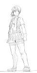  1girl asymmetrical_hair gloves highres kantai_collection necktie niwatazumi nowaki_(kantai_collection) pleated_skirt school_uniform sketch skirt 