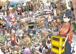  6+girls akagi_(kantai_collection) alcohol beer black_eyes black_hair blue_hair blush brown_eyes brown_hair bucket cat chitose_(kantai_collection) chiyoda_(kantai_collection) cup eating fairy_(kantai_collection) fish_tank flight_deck food glowstick green_hair hair_ribbon headband headgear hiryuu_(kantai_collection) hiyou_(kantai_collection) houshou_(kantai_collection) i-19_(kantai_collection) i-58_(kantai_collection) i-8_(kantai_collection) inazuma_(kantai_collection) irako_(kantai_collection) japanese_clothes jintsuu_(kantai_collection) jun&#039;you_(kantai_collection) kaga_(kantai_collection) kantai_collection kimono kitakami_(kantai_collection) long_hair mamiya_(kantai_collection) mikazuki_(kantai_collection) mug multiple_girls mutsu_(snail) naka_(kantai_collection) northern_ocean_hime one_eye_closed plasma-chan_(kantai_collection) ponytail purple_hair re-class_battleship ribbon rice ryuujou_(kantai_collection) sakazaki_freddy sake seaport_hime shinkaisei-kan short_hair shouhou_(kantai_collection) shoukaku_(kantai_collection) side_ponytail souryuu_(kantai_collection) steak sushi taigei_(kantai_collection) taihou_(kantai_collection) tasuki tears twintails unryuu_(kantai_collection) white_hair zuihou_(kantai_collection) zuikaku_(kantai_collection) 