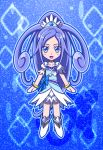  blue_eyes blue_hair blush boots cure_diamond dokidoki!_precure hishikawa_rikka long_hair magical_girl ponytail smile 