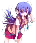  blush headphones huei_nazuki kazeei_naduki long_hair original purple_eyes school_uniform skirt solo vest 