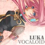  bad_id blue_eyes headphones headset kageyama_kuroto kuroto_(pixiv1158029) long_hair megurine_luka pink_hair solo vocaloid 