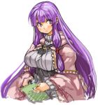  1girl blush breasts large_breasts long_hair no_panties patchouli_knowledge purple_hair sachito simple_background sketch solo touhou violet_eyes white_background 