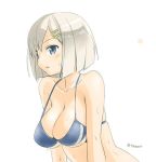  1girl bare_shoulders bikini blue_eyes breasts hair_ornament hairpin hamakaze_(kantai_collection) kantai_collection silver_hair swimsuit tamu_(mad_works) 