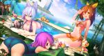  3girls abyss05 animal_ears ass breasts highres multiple_girls pool swimsuit tagme water 