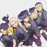  black_hair blonde_hair fungami_yuuya gakuran hazekura_mikitaka higashikata_jousuke hirose_kouichi jojo_no_kimyou_na_bouken monoheiya nijimura_okuyasu purple_hair school_uniform serafuku yamagishi_yukako 