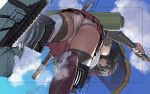  1girl ass clouds from_below giantess looking_down open_mouth oshiro_collection panties sasayuki sky solo underwear upskirt 