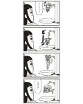 2girls 4koma :3 bkub bow bungee_jumping comic hair_bow highres long_hair monochrome multiple_girls payot pipimi poptepipic popuko school_uniform serafuku simple_background translation_request two_side_up 