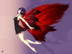  1girl breasts kagune_(tokyo_ghoul) kirishima_touka purple_hair red_eyes short_hair silent-fly solo tokyo_ghoul 