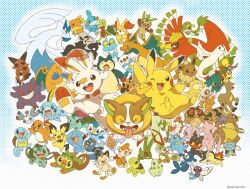  >_< bellsprout black_eyes bulbasaur cascoon charizard charmander chespin chewtle chikorita chimchar closed_eyes commentary_request croagunk cubone cyndaquil dewgong dragonair dragonite eevee fennekin flygon froakie full_body gengar happy ho-oh hoothoot ivysaur kangaskhan litten lugia magnemite meowth mew_(pokemon) mightyena misdreavus mudkip nickit no_humans one_eye_closed open_mouth pichu pikachu piplup pokemon pokemon_(creature) popplio psyduck roku_(rokkrn) rotom rotom_(normal) rowlet sandile scorbunny snivy snorlax sobble squirtle stantler tepig tongue tongue_out torchic totodile treecko turtwig wobbuffet wurmple yamper 