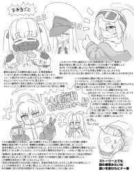  +++ 5girls binah_(blue_archive) blue_archive blush_stickers character_request closed_eyes closed_mouth commentary_request eimi_(blue_archive) eimi_(swimsuit)_(blue_archive) ein_(blue_archive) gloves goggles goggles_on_head greyscale hair_between_eyes hair_over_one_eye halo hat highres holding id_card jacket malkuth_(blue_archive) miranofuudoria monochrome multiple_girls off_shoulder open_clothes open_jacket peaked_cap ponytail robot smile thumbs_up toki_(blue_archive) translation_request v white_background 