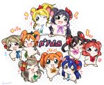  6+girls animal_ears animalization ayase_eli black_hair blonde_hair blue_eyes blue_hair blush bow brown_hair eromame hair_bow hair_ornament hamster hamtaro hat highres hoshizora_rin kawai_ritsuko_(style) koizumi_hanayo kousaka_honoka long_hair looking_at_viewer love_live!_school_idol_project minami_kotori multiple_girls nishikino_maki open_mouth orange_hair parody ponytail ribbon short_hair side_ponytail smile sonoda_umi tagme tail toujou_nozomi twintails violet_eyes yazawa_nico yellow_eyes 