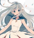  1girl artist_name grey_eyes grey_hair hair_ornament long_hair maco22 original sailor_dress 