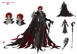  1boy absurdres aiguillette armor belt black_belt black_cape black_coat black_gloves black_pants black_shirt black_shoes cane cape chinese_commentary clawed_gauntlets closed_mouth coat collarbone commentary_request copyright_name curtained_hair dark-skinned_male dark_skin expressionless full_body gloves grin hand_on_own_chin high_collar highres holding holding_cane jewelry looking_at_viewer male_focus midriff_peek multiple_expressions multiple_views open_collar original pants parted_bangs parted_lips red_cape red_hair reference_sheet ring scar scar_across_eye scar_on_face shirt shoes short_hair shoulder_armor simple_background smile solo standing sweater_guard torn_cape torn_clothes turnaround two-sided_cape two-sided_fabric unlit_cigarette_in_mouth watermark weibo_watermark white_background yellow_eyes yu_er_zhen_xian 