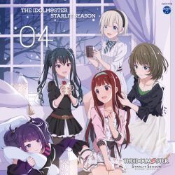  album_cover aya_(idolmaster_starlit_season) black_dress black_hair black_hairband blue_eyes braid brushing_another's_hair brushing_hair closed_mouth copyright_name copyright_notice cover cup dress floral_print floral_print_dress green_hairband hairband highres holding holding_cup hugging_object idolmaster idolmaster_cinderella_girls idolmaster_million_live! idolmaster_shiny_colors idolmaster_starlit_season indoors jacket lying mole mole_under_eye night official_art okuzora_kohaku on_side open_clothes open_jacket open_mouth pillow pillow_hug pink_eyes pink_jacket print_dress purple_hair red_eyes red_hair short_hair sitting skirt smile straight_hair takagaki_kaede tanaka_kotoha tanaka_mamimi third-party_source twintails violet_eyes white_dress white_hair white_skirt window 