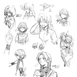  +++ 2girls aged_down animalization backward-facing_horns beret blood blush braid child closed_eyes commentary_request dragon dragon_horns eastern_dragon greyscale hat hat_ornament heart highres holding holding_knife hong_meiling hong_meiling_(dragon) hood hood_up horns hug izayoi_sakuya knife maid maid_headdress monochrome multiple_girls nosebleed open_mouth puff_of_air reverse_grip sitting sitting_on_lap sitting_on_person sketch smile spoken_blush spoken_heart star_(symbol) star_hat_ornament touhou translation_request twin_braids ukei624 whiskers 