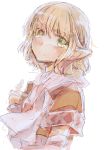  1girl arm_warmers atoki blonde_hair bust green_eyes highres looking_at_viewer mizuhashi_parsee pointy_ears scarf shirt short_sleeves sketch solo tears touhou 