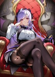  1girl long_hair looking_at_viewer pointy_ears serious vivian_banshee zenless_zone_zero 