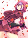  gloves highres hood kagari_(pokemon)_(remake) lavender_hair panties petals pokemon pokemon_(game) pokemon_oras rari ribbed_sweater sweater sweater_dress underwear violet_eyes 