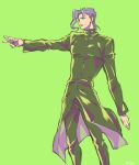  1boy aki_epiko gakuran jojo_no_kimyou_na_bouken kakyouin_noriaki long_coat purple_hair school_uniform solo 