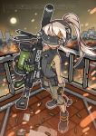  1girl blonde_hair dog_tags gun long_hair military nancou_(nankou) original ponytail solo weapon 