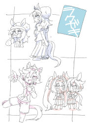  ... 4girls animal_ears arms_behind_back beanie beer_hsk carrot commentary_request crown daiwa_scarlet_(umamusume) ears_through_headwear food_in_mouth gym_shorts hair_between_eyes hair_intakes hat horse_ears horse_girl horse_tail jacket long_hair low_ponytail mini_crown monochrome multiple_girls nakayama_festa_(umamusume) outstretched_arm pleated_skirt ponytail puffy_short_sleeves puffy_sleeves school_uniform shirt short_sleeves shorts skirt spoken_ellipsis t.m._opera_o_(umamusume) tail tiara tracen_school_uniform track_jacket translation_request twintails umamusume very_long_hair vodka_(umamusume) white_background 