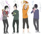  1girl 6+boys amputee baby black_hair blonde_hair carrying casual crying facial_mark father_and_daughter father_and_son hair_over_one_eye long_hair multiple_boys nara_shikadai nara_shikamaru naruto peeing peeing_self ponytail sai short_hair uchiha_sarada uchiha_sasuke uzumaki_boruto uzumaki_naruto wokacawo yamanaka_inojin 