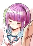  1girl angel_beats! closed_eyes nananeko purple_hair school_uniform serafuku short_hair sleeping yuri_(angel_beats!) 