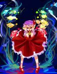  1girl ascot blonde_hair flandre_scarlet hands_on_own_face hat omin_(risabon) open_mouth red_eyes ribbon short_hair side_ponytail solo touhou wings 