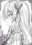 1girl butterfly_hair_ornament chaika_trabant ffmania7 hair_ornament hairband highres hitsugi_no_chaika long_hair portrait profile sketch solo spot_color violet_eyes 