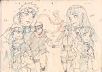  age_progression bandaged_arm couple forehead_protector grin hetero holding_hands hyuuga_hinata long_hair multiple_persona naruto naruto:_the_last naruto_shippuuden scarf sekibeing short_hair sketch smile uzumaki_naruto 