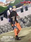  1boy 1girl black_hair blonde_hair blue_eyes blush couple dannex009 facial_mark forehead_protector grin hetero highres hyuuga_hinata lavender_eyes long_hair naruto naruto:_the_last piggyback pointing pregnancy_test short_hair smile uzumaki_naruto watermark web_address 