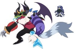  1boy absurdres alternate_form asymmetrical_clothes bat_wings ben_10 big_the_cat black_horns black_pants blaze_the_cat blue_tongue body_fur chaos_0 claws colored_tongue crocodile_boy cyberlord1109 dr._eggman e-123_omega espio_the_chameleon furry furry_male fusion gloves heterochromia highres horns kevin_11_(ben_10) knuckles_the_echidna lemur_tail male_focus mimic_the_octopus monster neck_fur octopus_boy pants rouge_the_bat shadow_the_hedgehog shoulder_spikes single_horn single_pantsleg sonic_(series) sonic_the_hedgehog sonic_the_hedgehog_(idw) spiked_gloves spikes spines striped_horns tangle_the_lemur vector_the_crocodile white_fur white_gloves wings zavok_(sonic) 