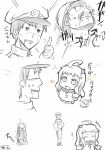  1boy 1girl :d admiral_(kantai_collection) ahoge chibi comic eating hat hinooka_shuuji horns kantai_collection long_hair military military_uniform mittens naval_uniform northern_ocean_hime open_mouth peaked_cap shinkaisei-kan smile sweat thumbs_up translation_request uniform 