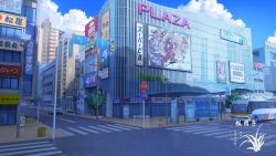  artist_name bicycles_only_sign bus car commentary_request highres laox motor_vehicle original panasonic_corporation power_lines road road_sign scenery sega sign stop_sign traffic_barrier traffic_cone traffic_light transformer trash_can utility_pole xiatian_(beatmania) xingzhi_lv 