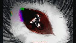  2girls ambiguous_red_liquid ariane_yeong dancing elster_(signalis) from_above glitch grzb30446 hashtag-only_commentary holding_hands morse_code multiple_girls outdoors pond signalis surreal tree wide_shot 